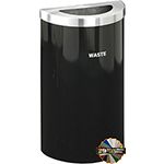 Glaro T1899V RecyclePro Value Half Round Receptacle with Half Round Opening - 16 Gallon Capacity - 30" H x 18" W x 9" D - Assorted Colors