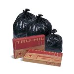 Pitt Plastics P9220K Industrial Black Garbage Bags - 24 x 22 x 50 - 6 bushel Capacity - Heavy Plus Duty - 1.15 Mil - 100 per case - Flat Pack