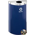 Glaro W1899V RecyclePro Value Half Round Receptacle with 5.5" Round Opening - 16 Gallon Capacity - 30" H x 18" W x 9" D - Assorted Colors