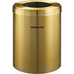 Glaro W2042BE "RecyclePro Value" Receptacle with Large Round Opening - 41 Gallon Capacity - 20" Dia. x 30" H - Satin Brass