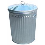 Witt Industries WMD24CL Medium Duty Galvanized Steel Trash Can and Lid - 24 Gallon Capacity - 19.5" Dia. x 25" H