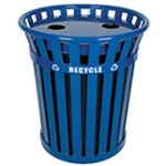 Witt Industries WCR36-FTR Wydman Collection Recycling Container - 36 Gallon Capacity - 28.5" Dia. x 31.5" H - Blue in Color