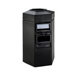 Single-Sided 45-Gallon Hex Windshield Center / Trash Can - 42" H x 25" W x 22" D - Black