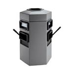 Double-Sided 35-Gallon Hex Windshield Center / Trash Can - 42" H x 25" W x 23" D - Charcoal Gray