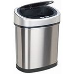 Nine Stars DZT-42-9 Infrared Touchless Waste Receptacle - 11.1 Gallon Capacity - 16 1/5" L x 11 2/5" W x 24" H - Stainless Steel with Black Top