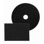 Glit/Microtron 20009 Black Stripping Floor Pads - 15" Diameter - 1 case of 5 pads