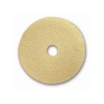 Glit/Microtron 15124 Beige Poly Thermal Burnishing Pads - 24" Diameter - 1 Case of 5 Pads