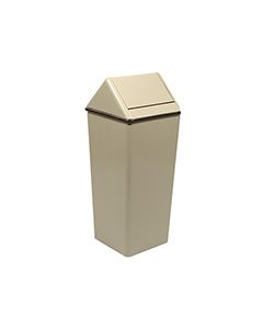 Witt Industries 1411HT Wastewatcher with Swing Top Lid Trash Can - 21 Gallon Capacity - 15" Sq x 38" H - Stainless Steel, Slate, Almond and White