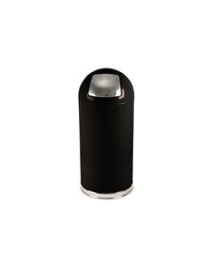 Witt Industries 15DT-BK Dome Top Waste Receptacle with Push Door - 15" Dia. x 35" H - 15 Gallon Capacity - Black in Color