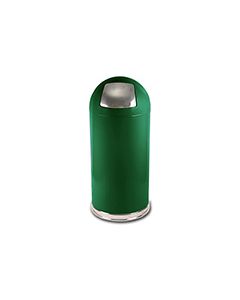 Witt Industries 15DT-SGN Dome Top Waste Receptacle with Push Door - 15" Dia. x 35" H - 15 Gallon Capacity - Spruce Green in Color