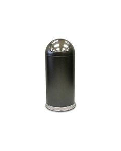 Witt Industries 15DT-SVN Dome Top Waste Receptacle with Push Door - 15" Dia. x 35" H - 15 Gallon Capacity - Silver Vein in Color