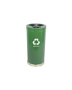 Witt Industries 15RTGN Three Opening Recycling Container - 24 Gallon Capacity - 15" Dia. x 32" H - Green in Color