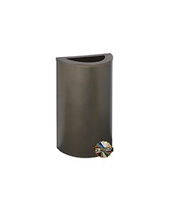 Glaro 1891 Profile Series Half Round Receptacle with Half Moon Lid - 14 Gallon Capacity - 30" H x 18" W x 9" D - Assorted Colors