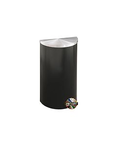 Glaro 1895 Profile Series Half Round Receptacle with Hinged Lid - 14 Gallon Capacity - 30" H x 18" W x 9" D - Assorted Colors