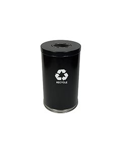 Witt Industries 18RTBK-1H Single Stream Recycling Container - 35 Gallon Capacity - 18" Dia. x 33" H - Black in Color