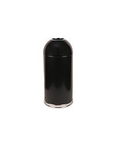 Witt Industries 412DTBK Open Top Waste Receptacle - 15" Dia. x 29" H - 12 Gallon Capacity - Black in Color