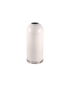 Witt Industries 415DT-WH Open Top Waste Receptacle - 15" Dia. x 35" H - 15 Gallon Capacity - White in Color