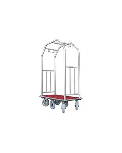Glaro 5560 Premium Collection Bellman Cart with Clothing Hooks and 6 Wheels - 41.5" L x 25" W x 71" H - Your choice of color