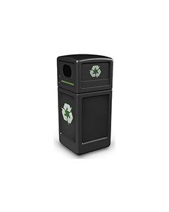 Commercial Zone 74610199 Recycle42 Recycling Container - 42 Gallon Capacity - 18.5" Sq. x 41.75" H - Black in Color
