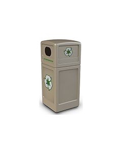 Commercial Zone 74610299 Recycle42 Recycling Container - 42 Gallon Capacity - 18.5" Sq. x 41.75" H - Beige in Color