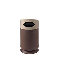 Commercial Zone 7531453999 Galaxy Collection Recycling Receptacle - 30 Gallon Capacity - 21 1/2" Dia. x 39 1/2" H - Brown Base with Lunar Sand Top