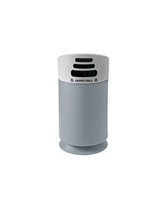 Commercial Zone 7532410399 Galaxy Collection Recycling Receptacle with "Paper Only" Lid - 35 Gallon Capacity - 21 1/2" Dia. x 42 1/2" H - Gray Base with Comet Gray Top
