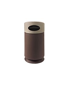 Commercial Zone 7532453999 Galaxy Collection Recycling Receptacle - 35 Gallon Capacity - 21 1/2" Dia. x 42 1/2" H - Brown Base with Lunar Sand Top