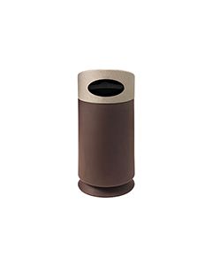 Commercial Zone 7533453999 Galaxy Collection Recycling Receptacle - 40 Gallon Capacity - 21 1/2" Dia. x 45 1/2" H - Brown Base with Lunar Sand Top