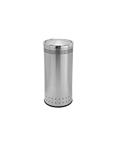 Commercial Zone 780729 Precision Series Imprinted Flip Top Waste Receptacle - 15 Gallon Capacity - 13 1/2" Dia. x 31" H - Stainless Steel