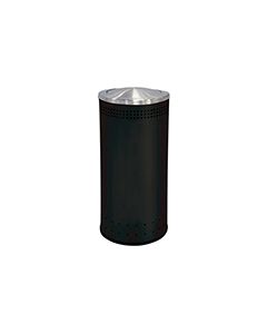 Commercial Zone 781401 Precision Series Imprinted Flip Top Waste Receptacle - 25 Gallon Capacity - 15 1/2" Dia. x 34" H - Black in Color