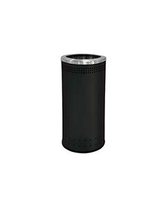 Commercial Zone 781801 Precision Series Imprinted Open Top Waste Receptacle - 25 Gallon Capacity - 15 1/2" Dia. x 34" H - Black in Color