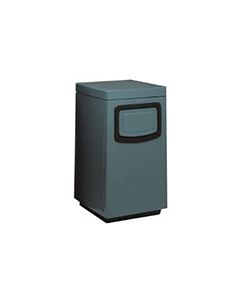 Witt Industries 7S-2040TD Square Fiberglass Waste Receptacle with Side Entry Openings and Push Doors - 30 Gallon Capacity - 20" Sq x 40" H