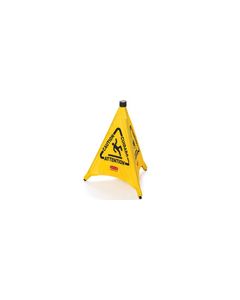 Rubbermaid 9S00 Pop-Up Safety Cone, 20" (50.8 cm) with Multi-Lingual "Caution" Imprint and Wet Floor Symbol