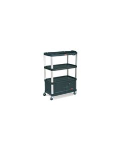 Rubbermaid 9T35 Audio-Visual Cart, 4 Shelves with Cabinet, 4" dia Casters - 36.5" L x 20" W x 48" H - 300 lb capacity - 32" Max TV Size