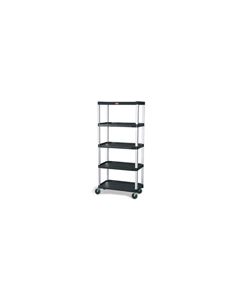 Rubbermaid 9T42 Mobile Shelf Truck, 5-Shelf Mobile Truck with 5" dia Casters, 2 with Locks - 35.13" L x 20" W x 62.38" H - 800 lb capacity