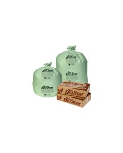 Pitt Plastics BioStar Biodegradable Trash Bags - 38 x 58 - 60 Gallon Capacity - Extra Heavy - Green in Color - 100 bags per case