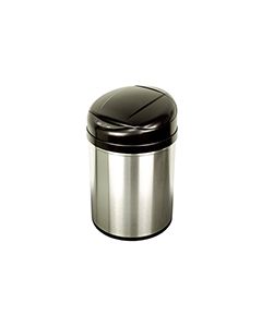 Nine Stars DZT-31-8 Infrared Touchless Waste Receptacle - 8.2 Gallon Capacity - 13 1/5" Dia. x 20 3/5" H - Stainless Steel with Black Top