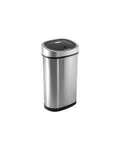 Nine Stars DZT-50-9 Infrared Touchless Waste Receptacle - 13.2 Gallon Capacity - 16 1/5" L x 11 2/5" W x 28 2/5" H - Stainless Steel with Black Top
