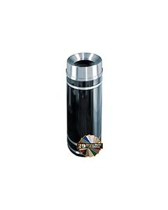 Glaro F1256 Monte Carlo Collection Funnel Top Receptacle - 12 Gallon Capacity - 12" Dia. x 32" H - Satin Aluminum Accents
