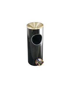 Glaro F141 Mount Everest Ash/Trash Receptacle with Funnel Top - 3 Gallon Capacity - 9" Dia. x 23" H - Satin Brass Cover