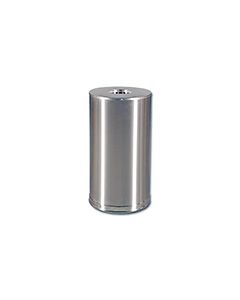 Imprezza FOT15SSS Flat Open Top Waste Can - 15 Gallon Capacity - 15" Dia. x 28" H - Stainless Steel Body with Chrome Trim
