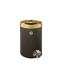 Glaro MT2032 "RecyclePro 2" Receptacle with Multi-Purpose and Half Round Openings - 33 Gallon Capacity - 20" Dia. x 31" H - Assorted Colors