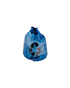 Pitt Plastics PS8350L Blue Recycle Trash Bags with Imprinted Black Recycle Logo - 38 x 58 - 55-60 Gallon Capacity - Extra Heavy Duty - 1.2 Mil - 100 per case