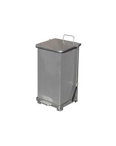 Imprezza QSO12SS Quiet Close Step On Trash Can - 12 Gallon Capacity - 12 1/4" D x 14" W x 23 1/2" H - Stainless Steel in Color