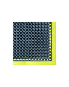 Crown Mats 630 Safewalk Workstation Mats for Wet Areas with Borders on all 4 Sides - Black with Yellow Borders