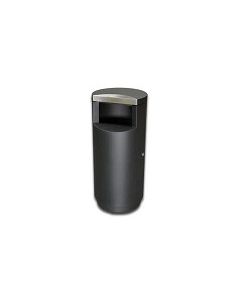 Imprezza SE12BKGL Side Entry Trash Can - 12 Gallon Capacity - 15 3/4" Dia. x 35 1/2" H - Black with Stainless Steel Accents
