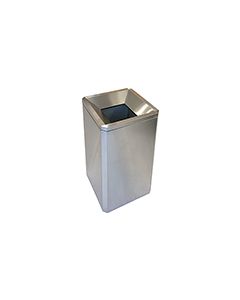 Imprezza SQSSFT24 Funnel Top Square Trash Can - 24 Gallon Capacity -  17 3/8" Sq. x 29 5/8" H - Stainless Steel