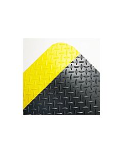 Crown Mats Workers-Delight Supreme Deck Plate Anti-Fatigue Mat with Foam Backing - Black With Yellow Border