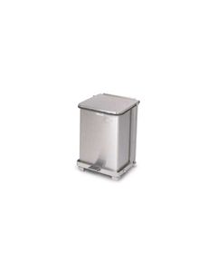 Rubbermaid / United Receptacle ST7SS Square Step Can - 7 Gallon Capacity - 12" Sq. x 17" H - Stainless Steel