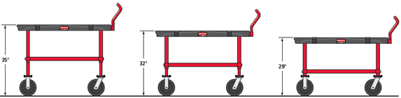 Rubbermaid Adjustable Height Platform Trucks